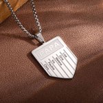 Personalisierte Schild Form Dad Halskette mit eingravierten 1-7 Kindernamen Geburtstag Vatertag Geschenk für Männer