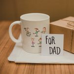 Tasse en Céramique Blanche Personnalisée avec Noms et Photos des Enfants Mug 330/450ml Cadeau de Fête des Pères pour Papa Famille