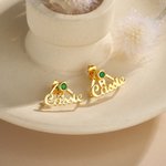 Personalized Adjustable Minimalist Birthstone Wrap Cuff Earrings with Name Birthday Anniversary Jewellery Gift for Women