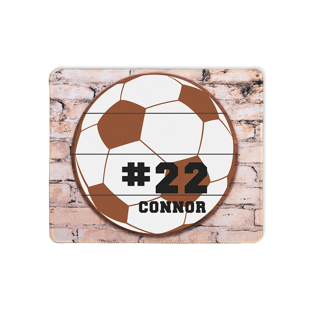 Tapis de Souris Antidérapant Personnalisé avec Numéro et Nom Motif de Baseball Football Basket-ball Cadeau pour Amateurs de Sport de Balle