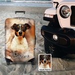 Personalisierte Aquarell Foto Haustier Porträt Gepäck Abdeckung passt 18-32 Zoll Koffer Geburtstag Reisegeschenk für Tierliebhaber