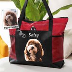 Personalised Oil Painting Style Pet Portrait Photo Large Capacity Tote Bag Birthday Anniversary Gift for Pet Lover