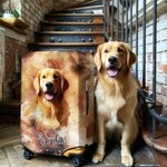 Personalisierte Aquarell Foto Haustier Porträt Gepäck Abdeckung passt 18-32 Zoll Koffer Geburtstag Reisegeschenk für Tierliebhaber