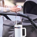 Personalised Silicone Water Bottle Holder with Strap and Birth Flower Initial Charm Fits for 8-40oz Stanley Tumbler Birthday Gift for Family Friend