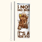 Personalized Dad Bear and Baby Bear 20oz Straight Skinny Tumbler with Straw 1-7 Kid Names Father's Day Gift for Dad