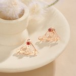 Personalized Adjustable Minimalist Birthstone Wrap Cuff Earrings with Name Birthday Anniversary Jewellery Gift for Women