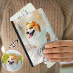Personalisierte Aquarell Foto Haustier Porträt Reisepass Hülle mit Namen Geburtstag Reisegeschenk für Tierliebhaber