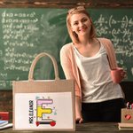 Personalisierte niedliche Graffiti Schreibwaren Jute Tragetasche mit Namen Initial Lehrer Tag Schule Saison Geschenk für Lehrer