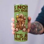 Personalized Dad Bear and Baby Bear 20oz Straight Skinny Tumbler with Straw 1-7 Kid Names Father's Day Gift for Dad