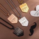 Personalisierte Schild Form Dad Halskette mit eingravierten 1-7 Kindernamen Geburtstag Vatertag Geschenk für Männer