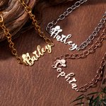 Personalized Western Cowboy Hat Heart Name Bracelet with Birthstone Birthday Anniversary Gift for Cowgirl