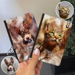 Personalisierte Aquarell Foto Haustier Porträt Reisepass Hülle mit Namen Geburtstag Reisegeschenk für Tierliebhaber