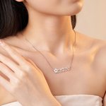 Personalized Flower Hebrew Name Necklace with Birthstone Birthday Jewish Bat Mitzvah Gift for Women