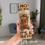 Personalized Dad Bear and Baby Bear 20oz Straight Skinny Tumbler with Straw 1-7 Kid Names Father's Day Gift for Dad