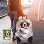 Personalisierte Aquarell Foto Haustier Porträt Gepäck Abdeckung passt 18-32 Zoll Koffer Geburtstag Reisegeschenk für Tierliebhaber