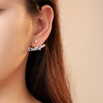 Personalized Adjustable Minimalist Birthstone Wrap Cuff Earrings with Name Birthday Anniversary Jewellery Gift for Women