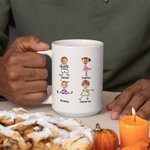 Tasse en Céramique Blanche Personnalisée avec Noms et Photos des Enfants Mug 330/450ml Cadeau de Fête des Pères pour Papa Famille