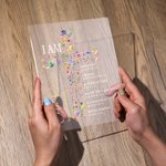 Gepersonaliseerd Bloemkruis Bijbelvers Naam LED Nachtlampje met Houten Voet Eerste Heilige Communie Doopcadeau voor haar