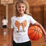 Personalisierte Coquette Bogen Volleyball Basketball 100% Baumwolle Kind Erwachsene T-Shirt mit Namen Geburtstag Party Geschenk für Sportliebhaber Fam