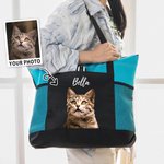 Personalised Oil Painting Style Pet Portrait Photo Large Capacity Tote Bag Birthday Anniversary Gift for Pet Lover