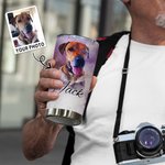 Personalisierte Aquarell Haustier Porträt Malerei 20oz Becher mit Namen Deckel und Strohhalm Geburtstag Haustier Verlust Memorial Geschenk für Katze H
