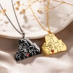Personalized Hugging Bear Family Necklace with Baby Bears Love Heart and Engraved Names Mother's Day Father's Day Gift for Parent Grandparent