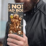 Personalized Dad Bear and Baby Bear 20oz Straight Skinny Tumbler with Straw 1-7 Kid Names Father's Day Gift for Dad