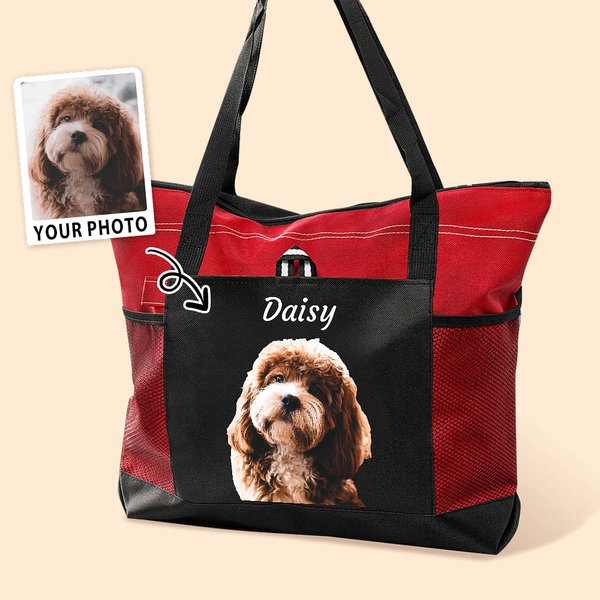 Personalizada Pintura al Óleo Estilo Retrato de Mascota Foto Bolsa de Gran Capacidad Regalo de Cumpleaños Aniversario para Amante de Mascotas