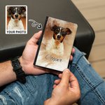 Personalisierte Aquarell Foto Haustier Porträt Reisepass Hülle mit Namen Geburtstag Reisegeschenk für Tierliebhaber