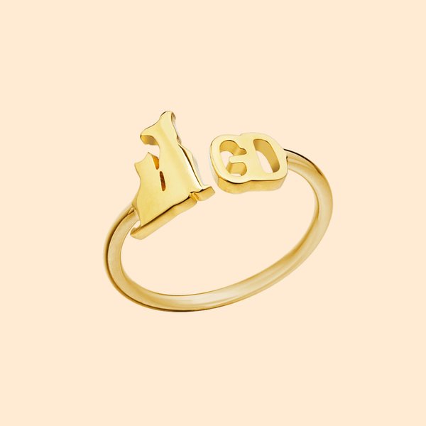 Dainty Animal Initial Ring Memorial Jewelry