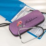 Estuche de estetoscopio EVA personalizado con flores de nacimiento, bolsillo de malla y nombre Regalo de graduación y agradecimiento para enfermera es