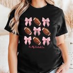 Personlig Coquette Bow Fotboll Basket Sport T-shirt för vuxna med namn Födelsedag Jubileum Present för kvinnor