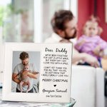 Personalized Baby and Daddy Leather Photo Frame with Name and Text Birthday First Father’s Day Gift for Him