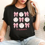 Personlig Coquette Bow Fotboll Basket Sport T-shirt för vuxna med namn Födelsedag Jubileum Present för kvinnor