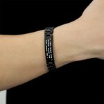 Personligt graverat morsekodarmband för män med hemligt meddelande Fars dag Jubileumspresent till honom