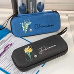 Estuche de estetoscopio EVA personalizado con flores de nacimiento, bolsillo de malla y nombre Regalo de graduación y agradecimiento para enfermera es