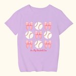 Personalized Coquette Bow Football Basketball Sport Kid T-shirt with Name Birthday Children's Day Gift for Kids