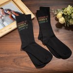 Personalised Husband Father Grandpa Legend Cotton Soft Crew Socks with Text Funny Father's Day Birthday Gift for Men