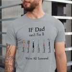 Camiseta personalizada 100% algodón con diseño de herramientas de reparación con 1-12 nombres Divertido regalo de cumpleaños Día del Padre para papá A