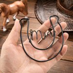Personalized Multiple Sizes Handmade Horseshoe Sign Stable Door Decoration with Wire Name Good Luck Anniversary Gift for Horse Lover