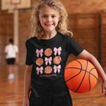 Personlig Coquette Bow Fotboll Basket Sport T-shirt för vuxna med namn Födelsedag Jubileum Present för kvinnor