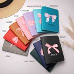 Personalisierte Multicolor PU Leder Coquette Bogen Passport Cover Gepäckanhänger Set mit Namen Jahrestag Geburtstag Geschenk für Sie