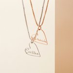 Personalisierte Minimalist Herz Anhänger Halskette mit Namen Geburtstag Jahrestag Geschenk für Sie