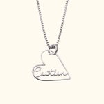 Personalisierte Minimalist Herz Anhänger Halskette mit Namen Geburtstag Jahrestag Geschenk für Sie