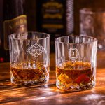 Personalised Monogram 7oz Food Grade Whisky Glasses Tumbler with Engraved Initial and Name Birthday Father's Day Gift for Man