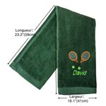 Serviette de Sport Personnalisée avec Broderie Style Tennis Nom Cadeau pour Entraîneur Joueur Amateur de Tennis Accessoire Supporter pour Fans