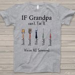 Camiseta personalizada 100% algodón con diseño de herramientas de reparación con 1-12 nombres Divertido regalo de cumpleaños Día del Padre para papá A