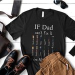 Camiseta personalizada 100% algodón con diseño de herramientas de reparación con 1-12 nombres Divertido regalo de cumpleaños Día del Padre para papá A