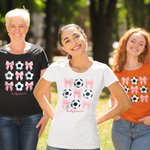 Personlig Coquette Bow Fotboll Basket Sport T-shirt för vuxna med namn Födelsedag Jubileum Present för kvinnor