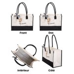 Sac de Plage Personnalisé avec Nom et Fleur de Naissance à l'Aquarelle Sac Tote Imperméable Cadeau Vacances d'Été Soirée de Mariage pour Femme